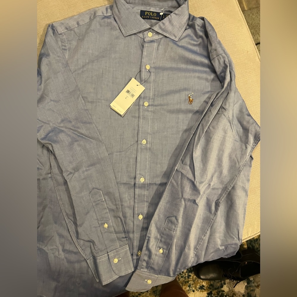 NWT - Ralph Lauren - Polo - Long Sleeve Shirt - Light Blue - Size L